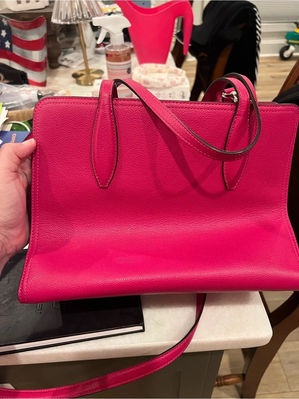 kate spade Hot Pink Pebbled Leather Satchel